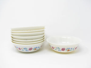 edgebrookhouse - Vintage Arcopal France Floride Glass Bowls with Floral Design - 8 Pieces