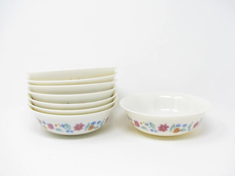 edgebrookhouse - Vintage Arcopal France Floride Glass Bowls with Floral Design - 8 Pieces