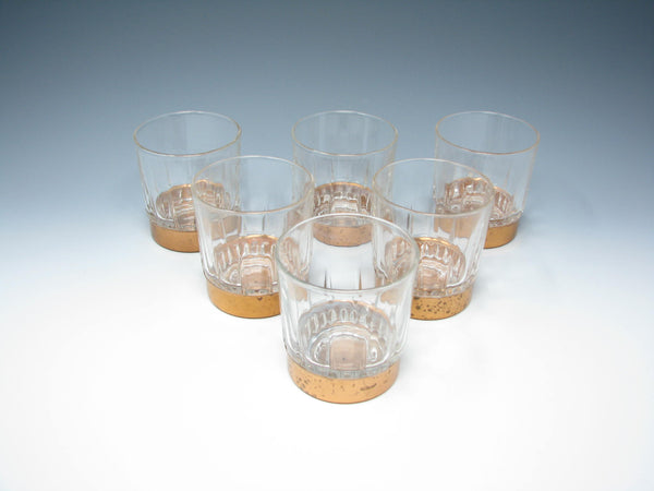 edgebrookhouse - Vintage Arcoroc France Coppercraft Guild Old Fashioned Glasses with Copper Bases - 6 Pieces