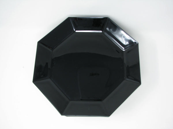 edgebrookhouse - Vintage Arcoroc Octime Black Octagon Glass Dinner Luncheon Plates - 12 Pieces - 5 Sets Available