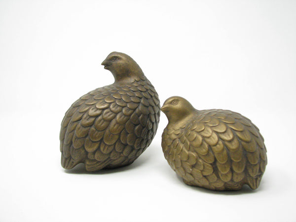 edgebrookhouse - Vintage Arnel's Ceramic Quails Partridges in Golden Brown - Set of 2