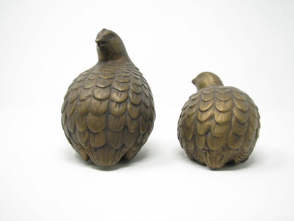 edgebrookhouse - Vintage Arnel's Ceramic Quails Partridges in Golden Brown - Set of 2