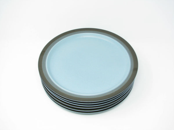 edgebrookhouse - Vintage Arrowstone Showa Blue Stoneware Dinner Plates Made in Japan - 6 Pieces