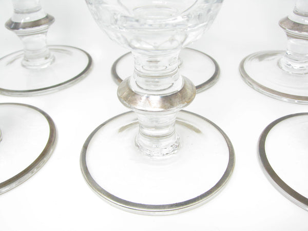 edgebrookhouse - Vintage Arte Italica Medici Silver Italian Water Goblets with Encrusted Swag Design - Set of 8