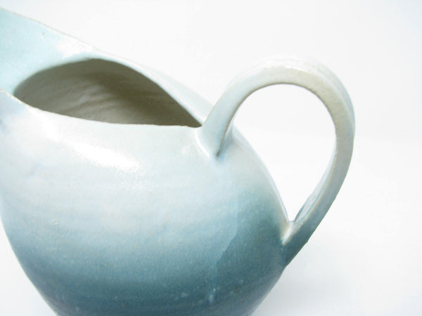 edgebrookhouse - Vintage Artisan Hand Thrown Pottery Pitcher in Turquoise with Beaked Spout