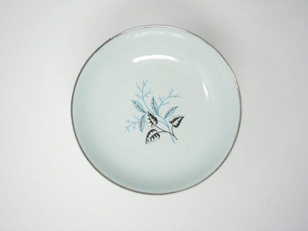 edgebrookhouse - Vintage Ballerini Mist Aqua Ironstone Small Bowls with Leaves Design - Set of 10