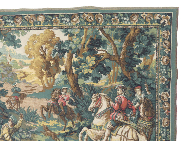 edgebrookhouse - Vintage Belgium Tapestry by Ter Waes Ltd of Hunting Scene - "Hawking With Emperor Maximilian"