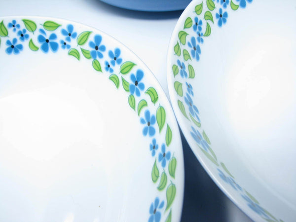 edgebrookhouse - Vintage Ben Seibel Mikasa Flower Garden Bowls with Blue Green Floral Design - 4 Pieces