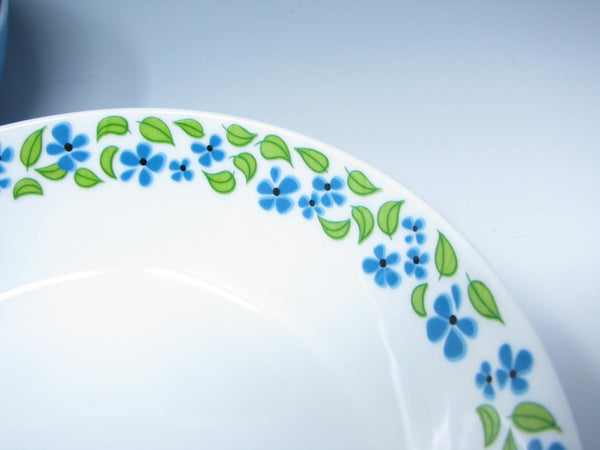 edgebrookhouse - Vintage Ben Seibel Mikasa Flower Garden Bowls with Blue Green Floral Design - 4 Pieces
