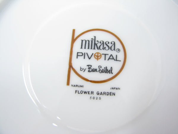 edgebrookhouse - Vintage Ben Seibel Mikasa Flower Garden Cups & Saucers with Blue Green Floral Design - 14 Pieces