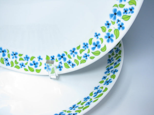 edgebrookhouse - Vintage Ben Seibel Mikasa Flower Garden Dinner Plates with Blue Green Floral Design - 2 Pieces
