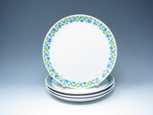 edgebrookhouse - Vintage Ben Seibel Mikasa Flower Garden Salad Plates with Blue Green Floral Design - 4 Pieces
