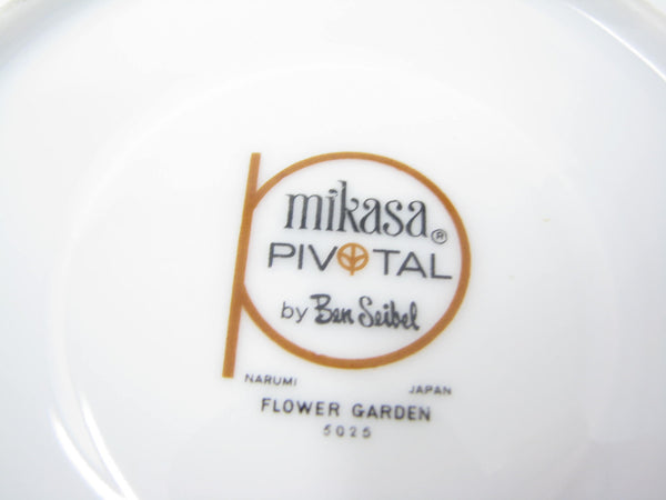 edgebrookhouse - Vintage Ben Seibel Mikasa Flower Garden Saucers with Blue Green Floral Design - 4 Pieces