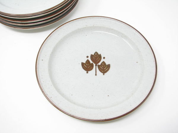 edgebrookhouse - Vintage Berkeley House Ingrid Stoneware Salad Plates with Three Leaves - 6 Pieces