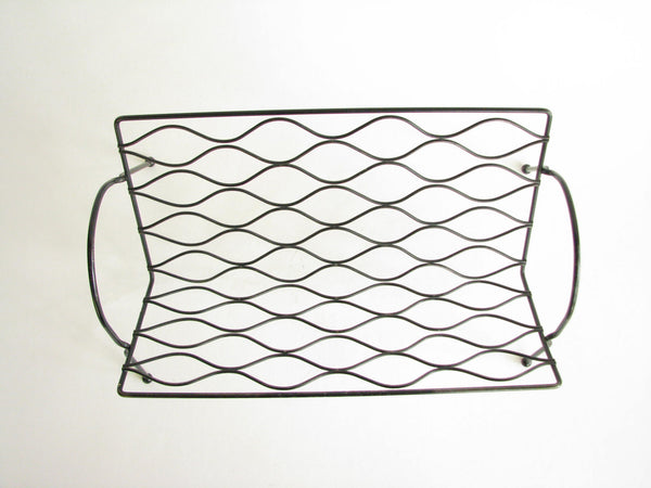 edgebrookhouse - Vintage Black Wavy Wire Book Holder with Ball Feet