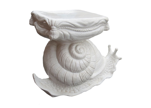 edgebrookhouse - Vintage Blanc De Chine Ceramic Snail Garden Stool / Side Table Made in Italy