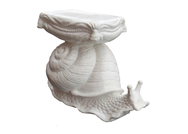 edgebrookhouse - Vintage Blanc De Chine Ceramic Snail Garden Stool / Side Table Made in Italy