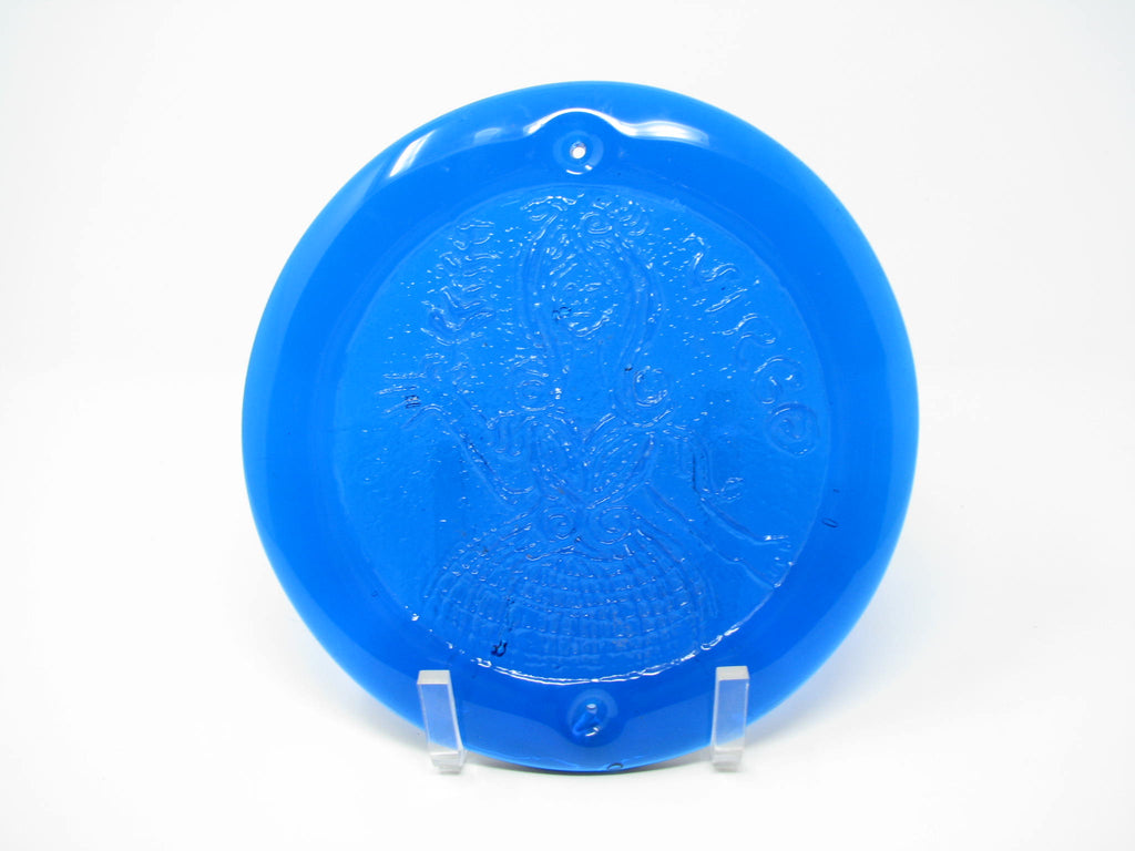 Vintage Blenko Blue Glass Large Zodiac Virgo Suncatcher