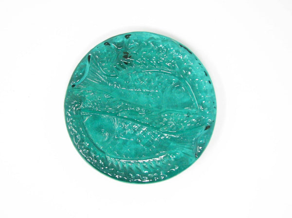 edgebrookhouse - Vintage Blenko Emerald Green Glass Zodiac Pisces Paperweight