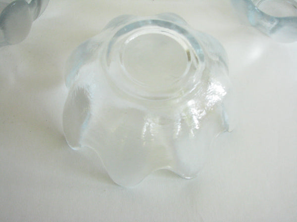 edgebrookhouse - Vintage Blenko Glass Small Petal Lotus Bowls in Crystal - Set of 4