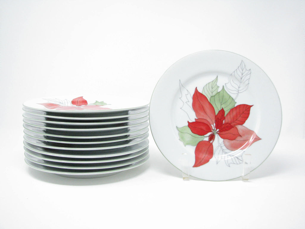 Plates Goertzen Salad edgebrookhouse - – Poinsettia by Block Lou Mary Vintage Designed
