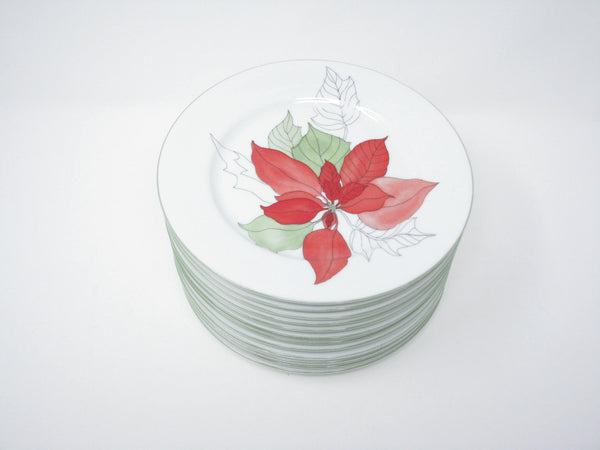 Plates Salad by - Lou edgebrookhouse Designed Mary Poinsettia Vintage Goertzen Block –