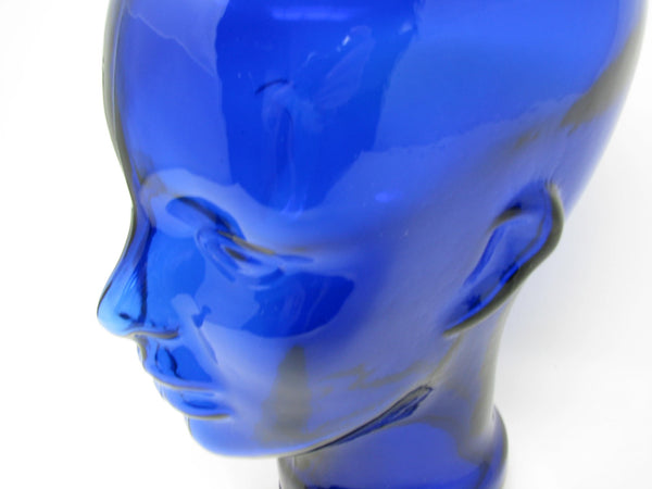 edgebrookhouse - Vintage Blue Glass Head Sculpture