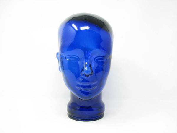 edgebrookhouse - Vintage Blue Glass Head Sculpture