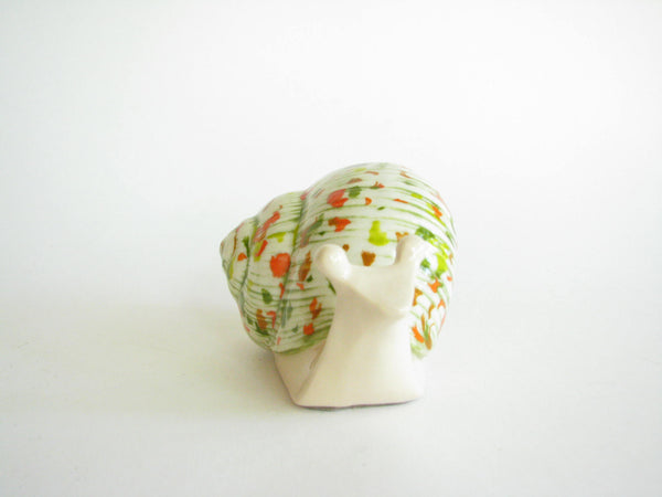 edgebrookhouse - Vintage Boho Hand Painted Ceramic Snail with Speckled Design
