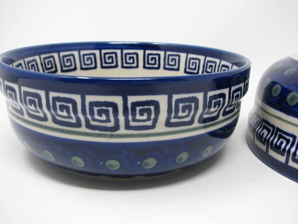 edgebrookhouse - Vintage Boleslawiec Zaklady Ceramiczne Polish Pottery Greek Key Bowls - 2 Pieces