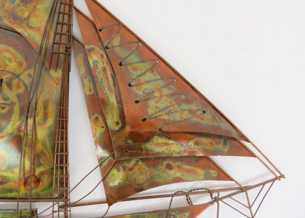 edgebrookhouse - Vintage Brutalist Modernist Copper Ship Wall Sculpture by Royal Cathay