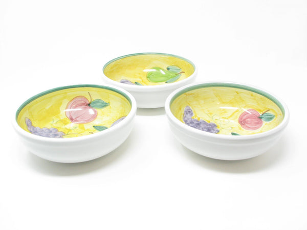 edgebrookhouse - Vintage Caleca Frutta Italian Pottery Bowls with Fruit Design - Set of 3