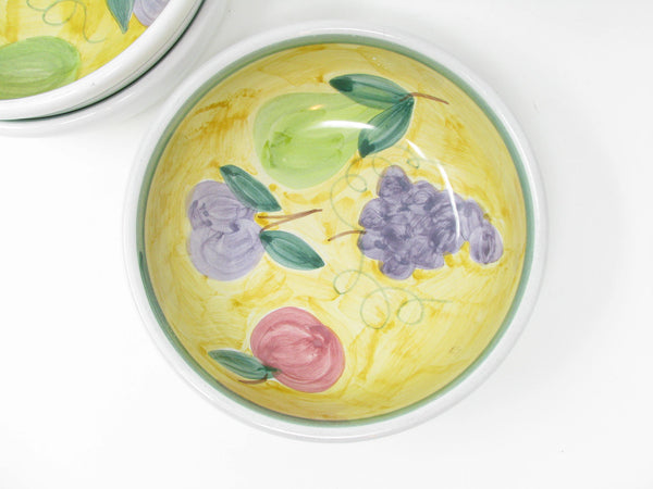 edgebrookhouse - Vintage Caleca Frutta Italian Pottery Bowls with Fruit Design - Set of 3