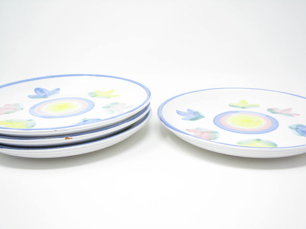 edgebrookhouse - Vintage Caleca Stella Italian Pottery Salad Plates with Floral Design - 4 Pieces