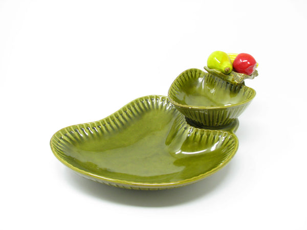 edgebrookhouse - Vintage California Pottery 2-Tier Serving Platter with Vegetable Design