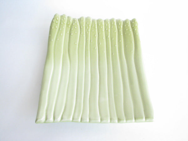 edgebrookhouse - Vintage California Pottery Green Asparagus Shaped Serving Platter - 2 Available