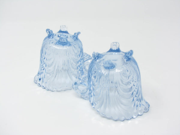 edgebrookhouse - Vintage Cambridge Caprice Moonlight Blue Patterned and Pressed Glass Individual Creamers - 2 Pieces
