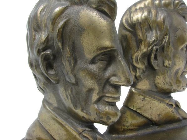 edgebrookhouse - Vintage Cast Brass Abraham Lincoln Bookends - a Pair