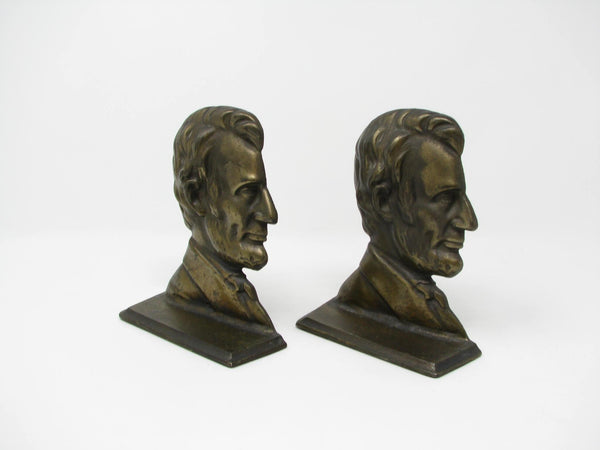edgebrookhouse - Vintage Cast Brass Abraham Lincoln Bookends - a Pair