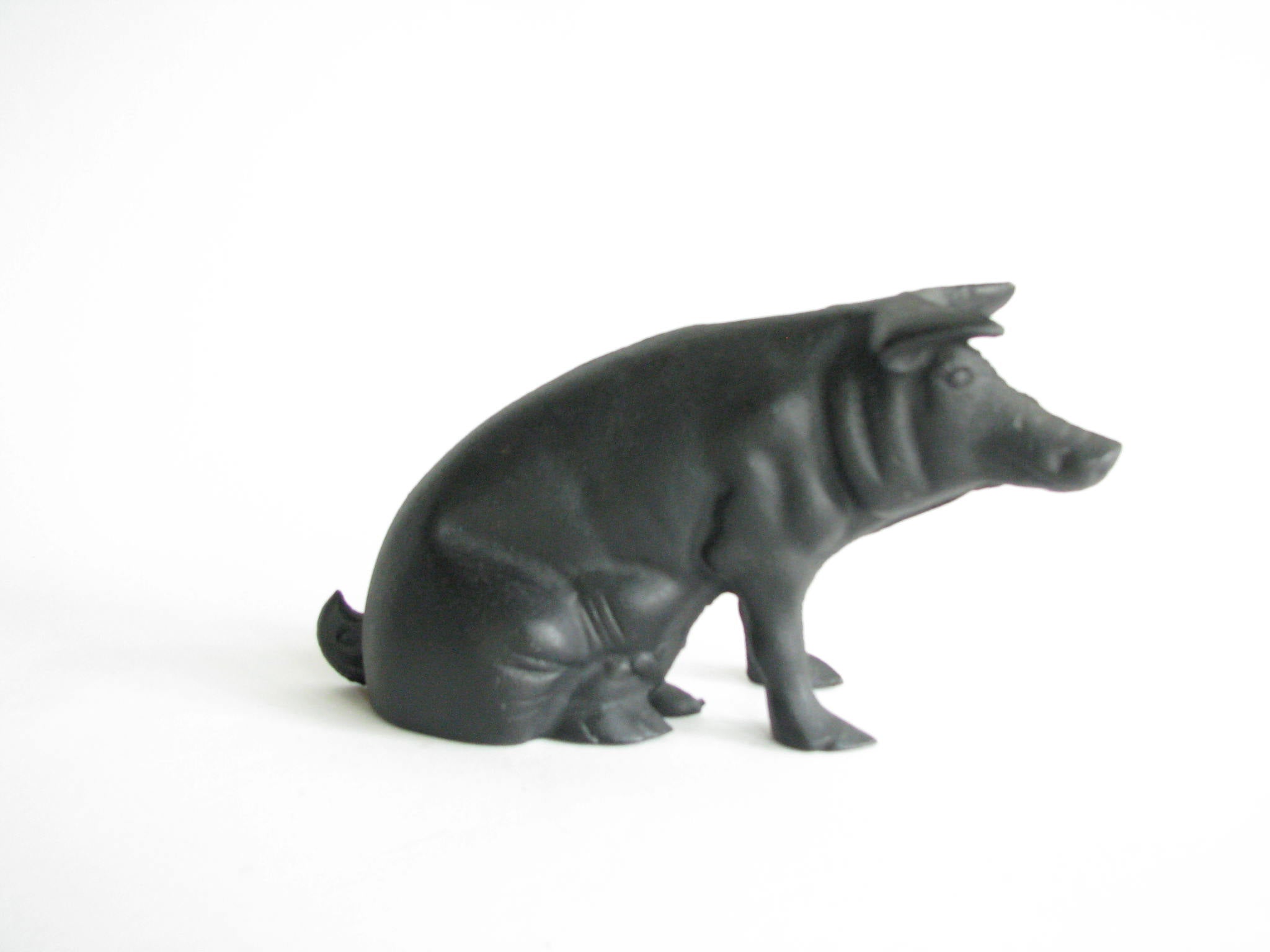 edgebrookhouse - Vintage Cast Iron Black Pig Piggy Bank or Door Stop