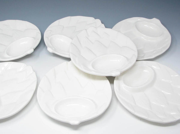 edgebrookhouse - Vintage Ceramic Artichoke Shaped Plates Made in Japan - 7 Pieces