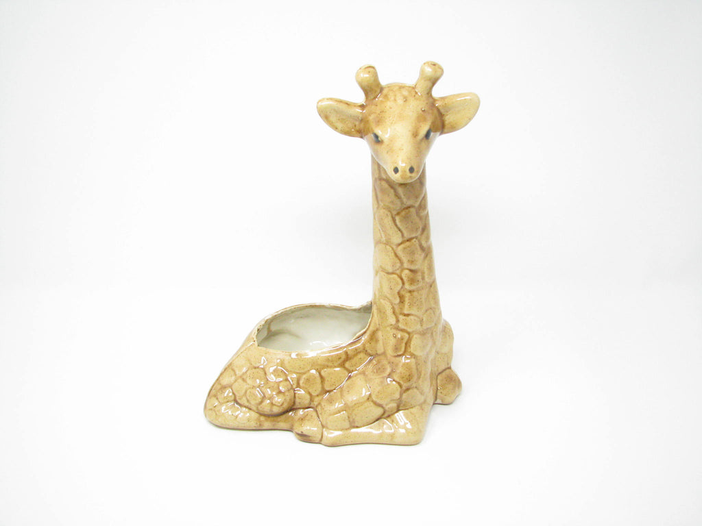 Vintage Ceramic Giraffe Shaped Planter  edgebrookhouse