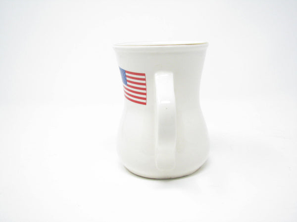 edgebrookhouse - Vintage Ceramic Shaving Scuttle Mug with American & British Flags