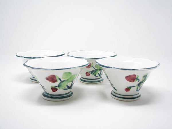 edgebrookhouse - Vintage Ceramic Small Dessert Bowls with Embossed Fruit and Leaves Design - Set of 4