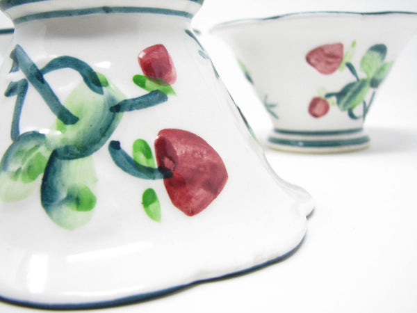 edgebrookhouse - Vintage Ceramic Small Dessert Bowls with Embossed Fruit and Leaves Design - Set of 4