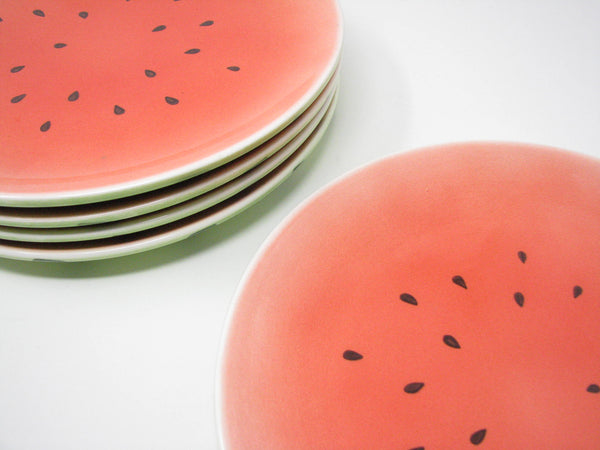 edgebrookhouse - Vintage Ceramic Watermelon Dinner Plates - Set of 5