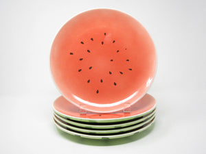 edgebrookhouse - Vintage Ceramic Watermelon Dinner Plates - Set of 5