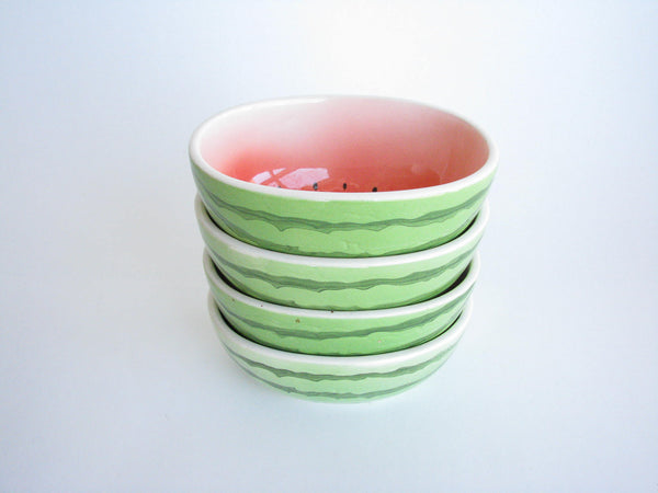 edgebrookhouse - Vintage Ceramic Watermelon Shaped Serving Bowls - Set of 4