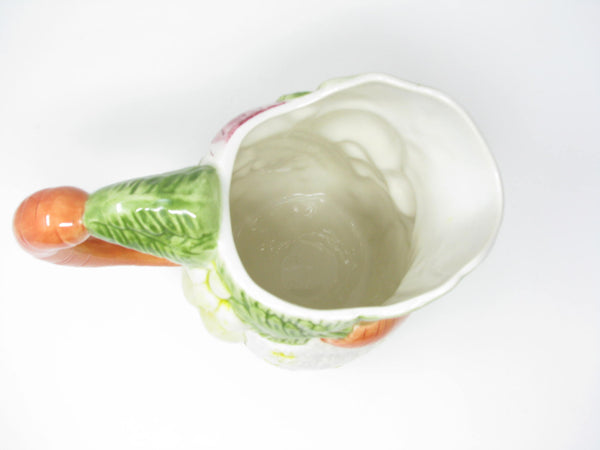 edgebrookhouse - Vintage Ceramica de Cuernavaca Mexico Pitcher with Embossed Vegetables