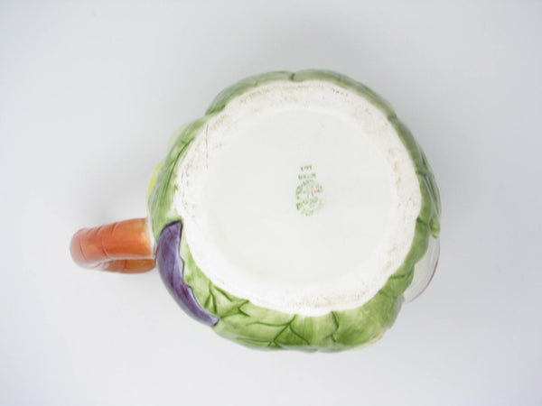 edgebrookhouse - Vintage Ceramica de Cuernavaca Mexico Pitcher with Embossed Vegetables